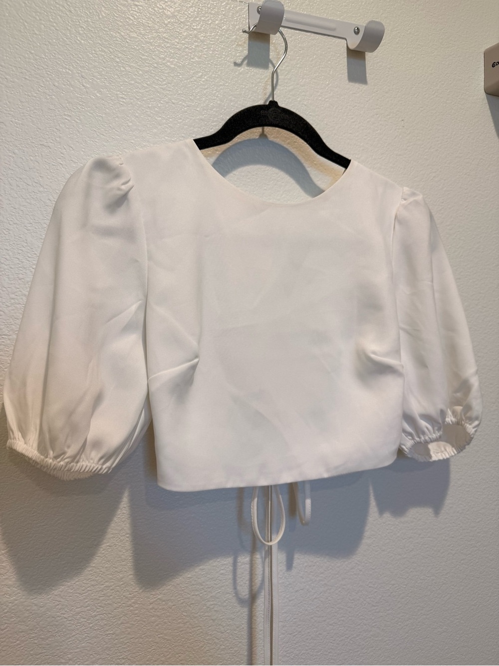 Women's Puff Sleeve Crop Top in White - Lulus